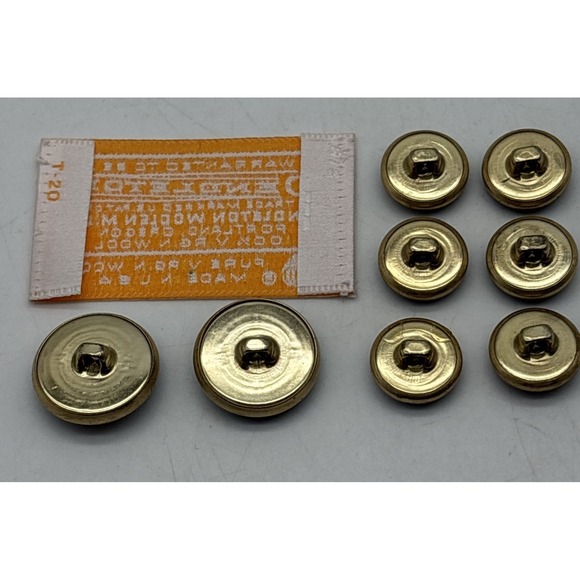 Vintage Pendleton Dark Green Gold Brass Buttons From Ladies Blazer Jacket X8 - Picture 7 of 10